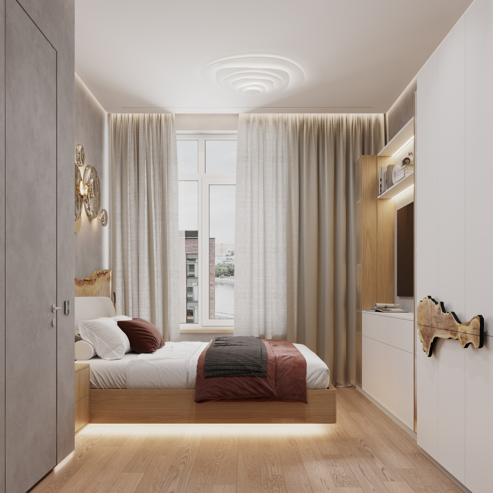 Спокойствие, минимализм и природные акценты, дизайн интерьера городской квартиры