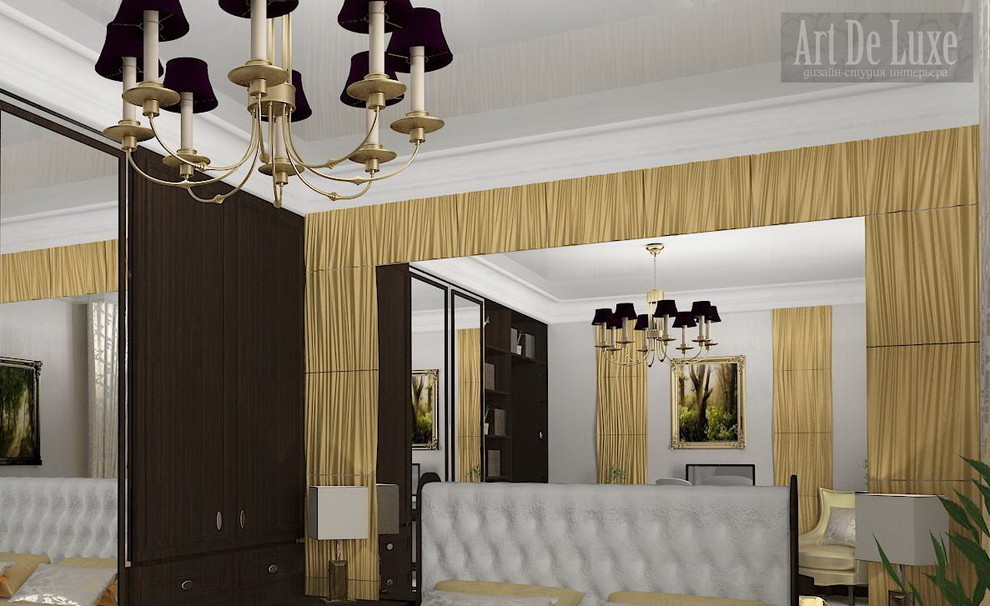 "Иней с золотом", спальня с рабочим местом