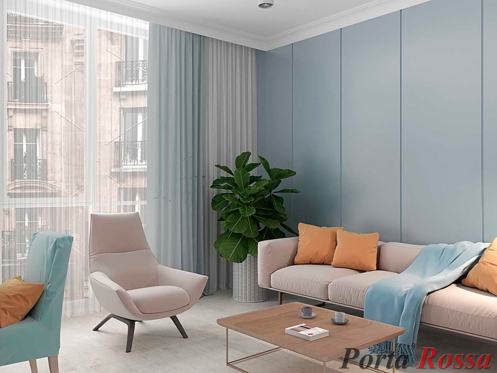 Кухня студия в Скандинавском стиле