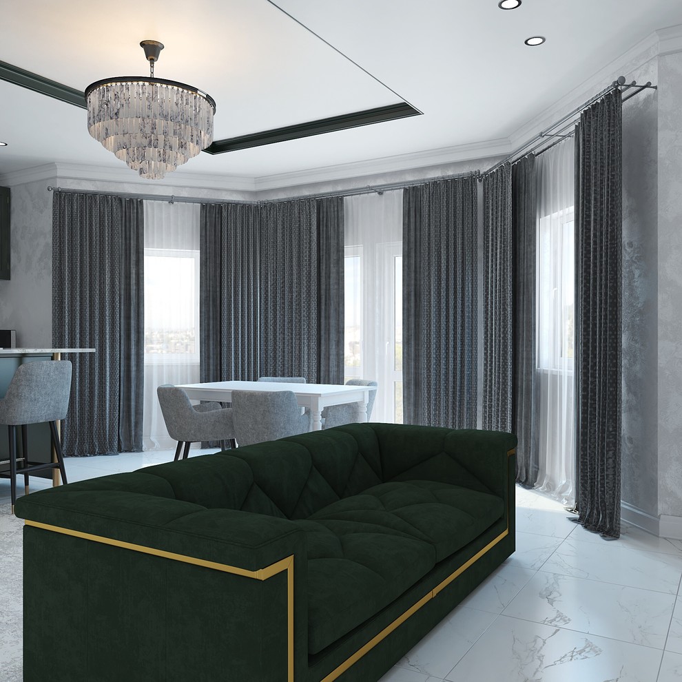 Кухня студия в загородном доме