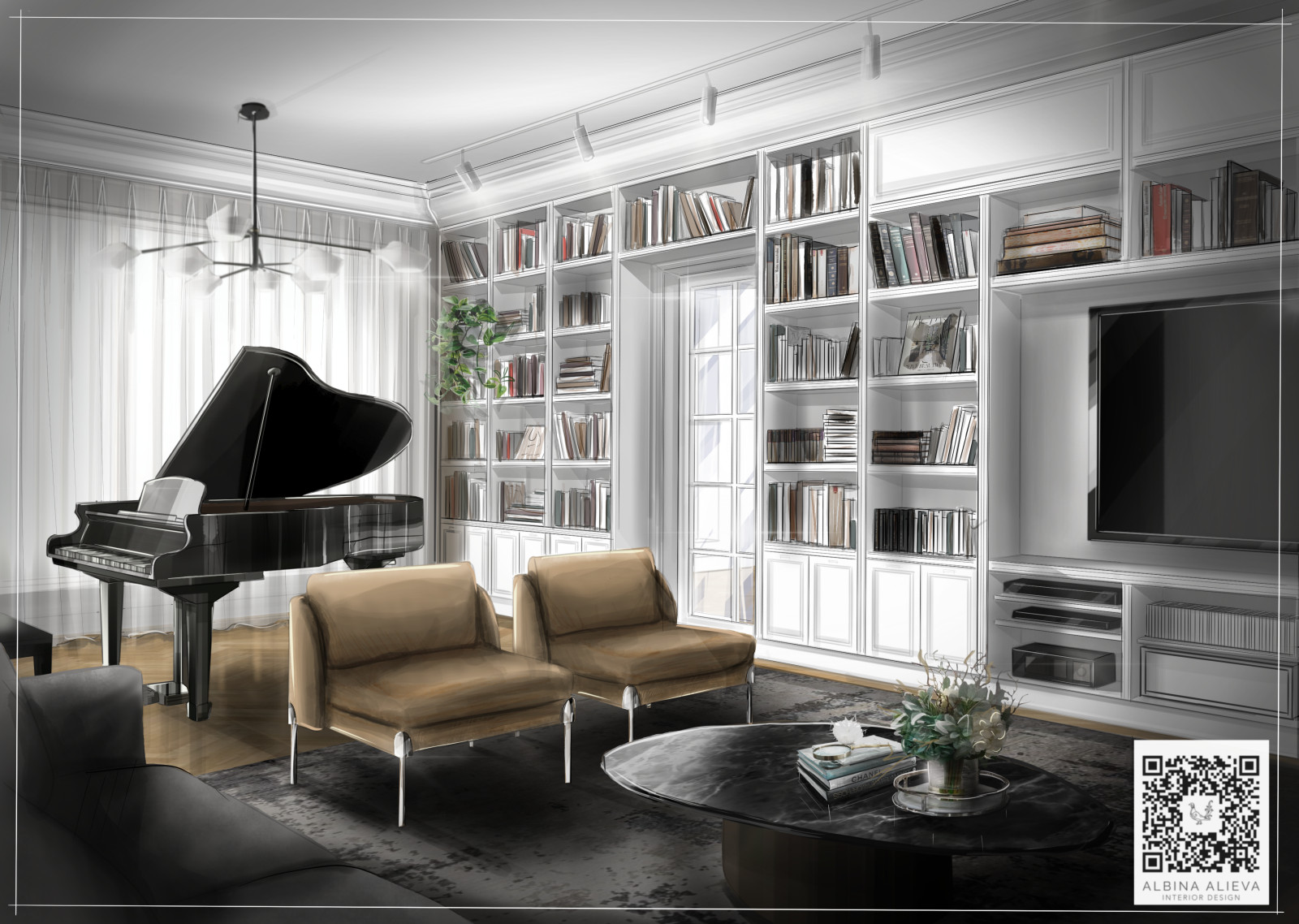 Interior Concepts – Procreate Sketches by Albina Alieva