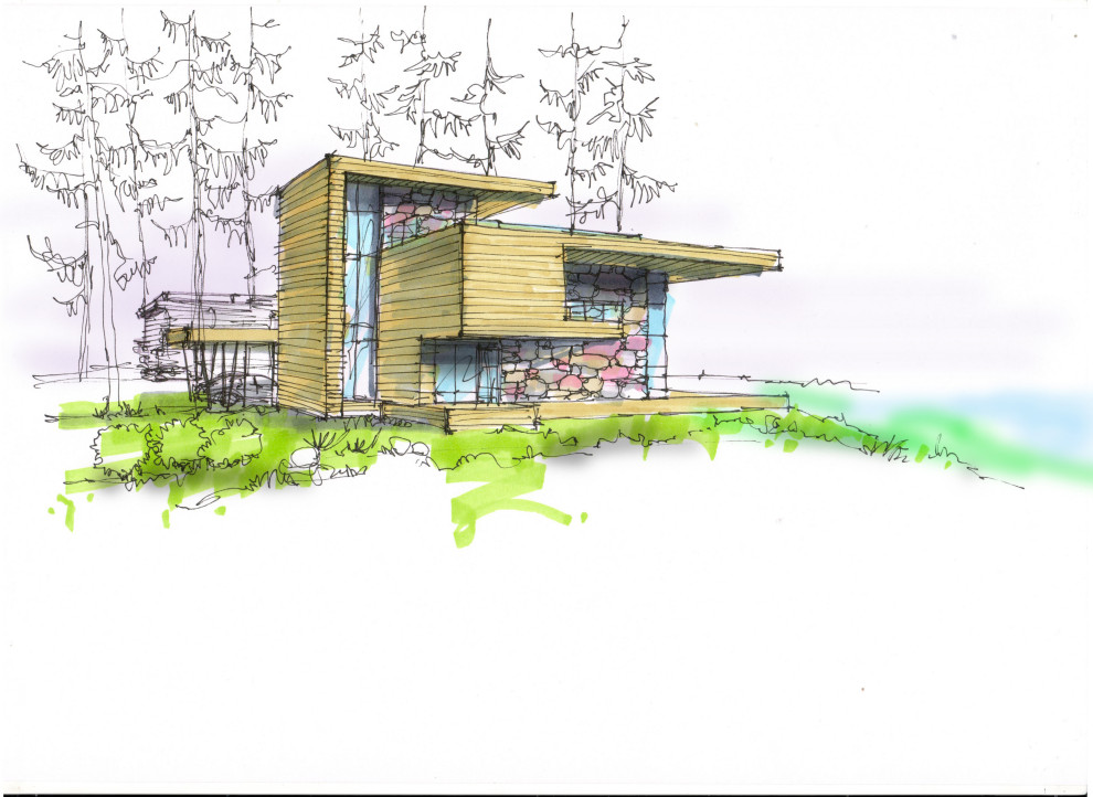 Фор-эскиз современного дома на берегу Лемболовского озера