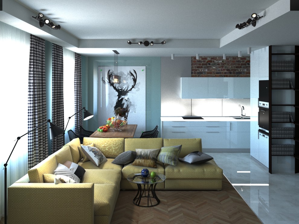 Обложка проекта: Дизайн кухни-гостинной в стиле Лофт