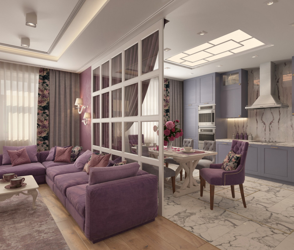 Эклектичный интерьер в ЖК Петровский, 100 кв. м. (г. Новосибирск)