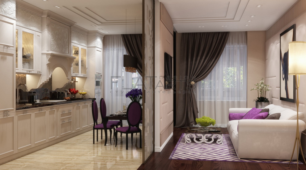 Проект 2х комнатной квартиры в  стиле арт-нуво