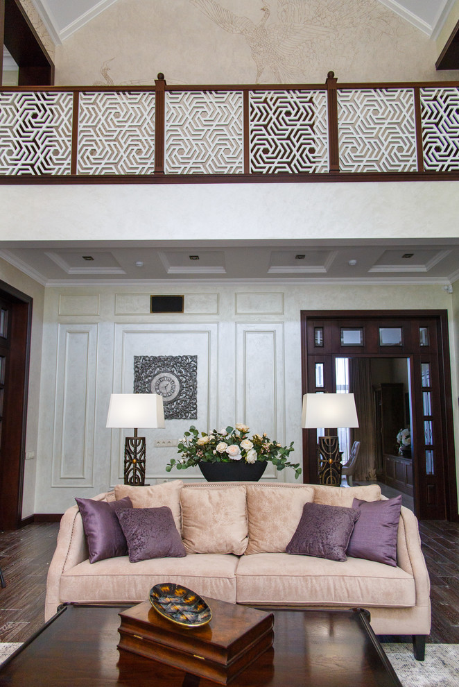 Интерьер загородного дома с двусветным пространством