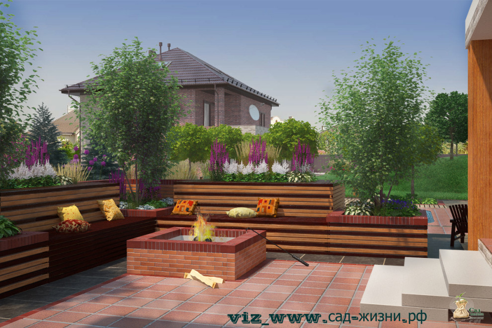 Ландшафтная визуализация дизайна частного участка в п. Белаго Московской области