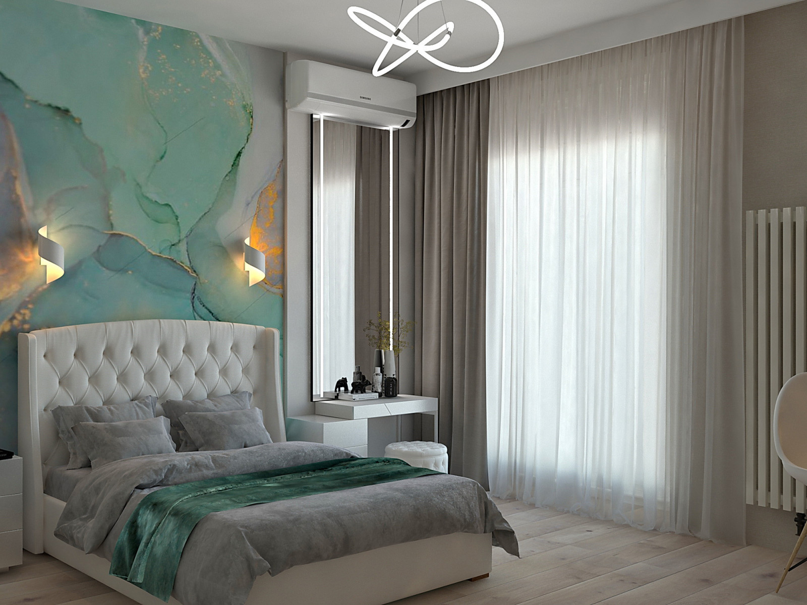 Спальня с рабочей зоной