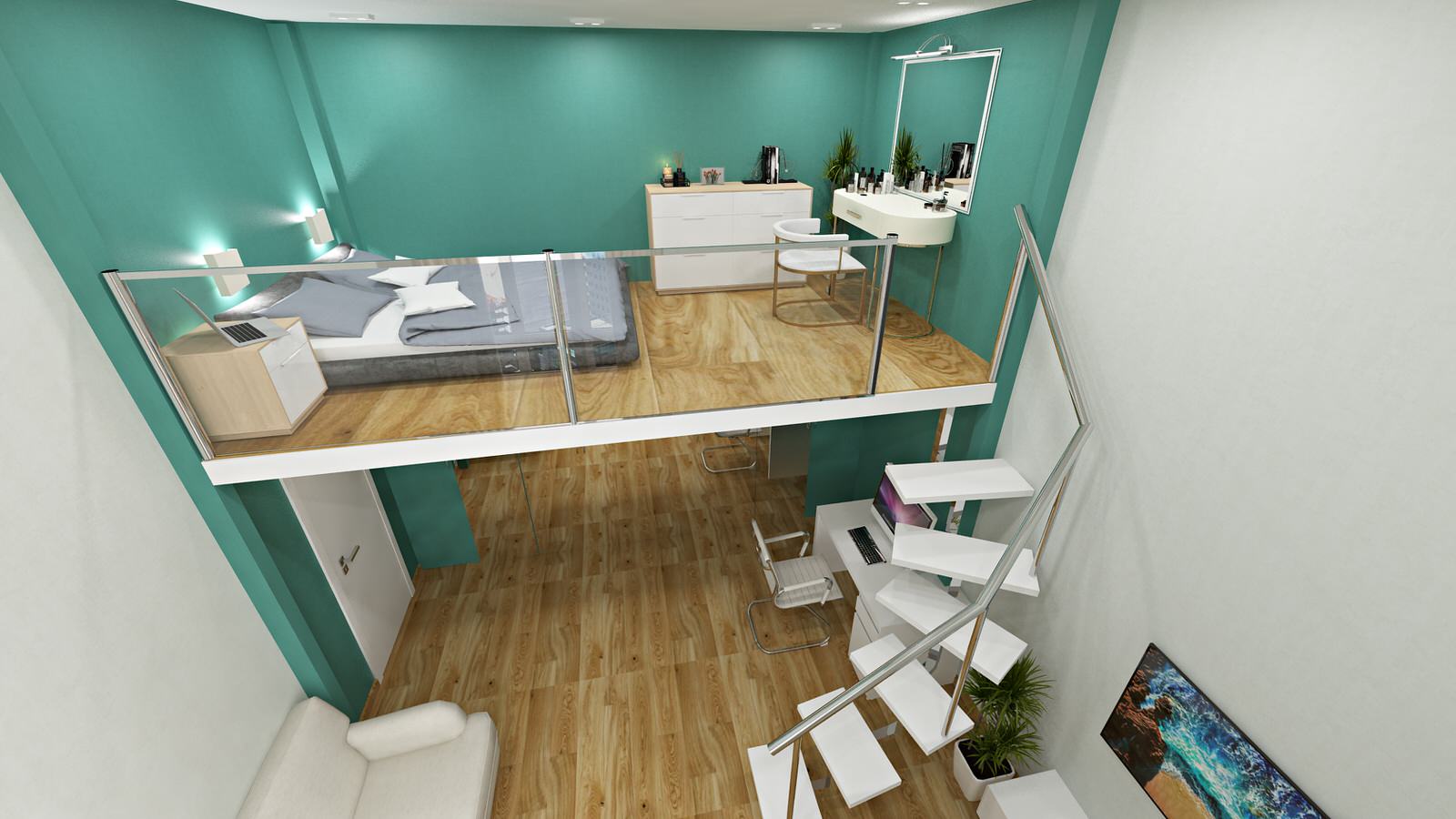 Проект 2х-комн. квартиры с потолками 4 метра