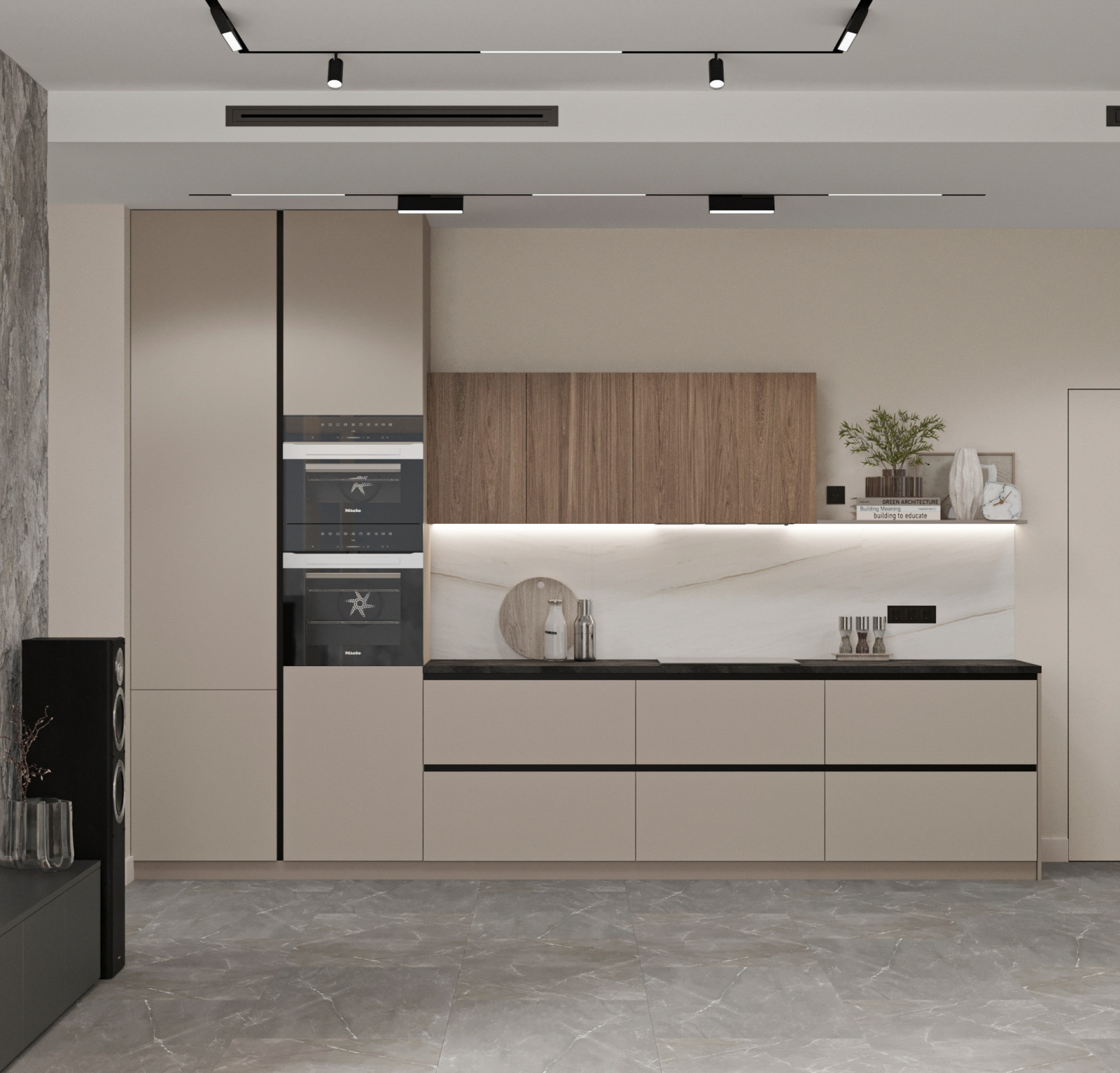 Стильный интерьер коттеджа с женской и мужской спальнями