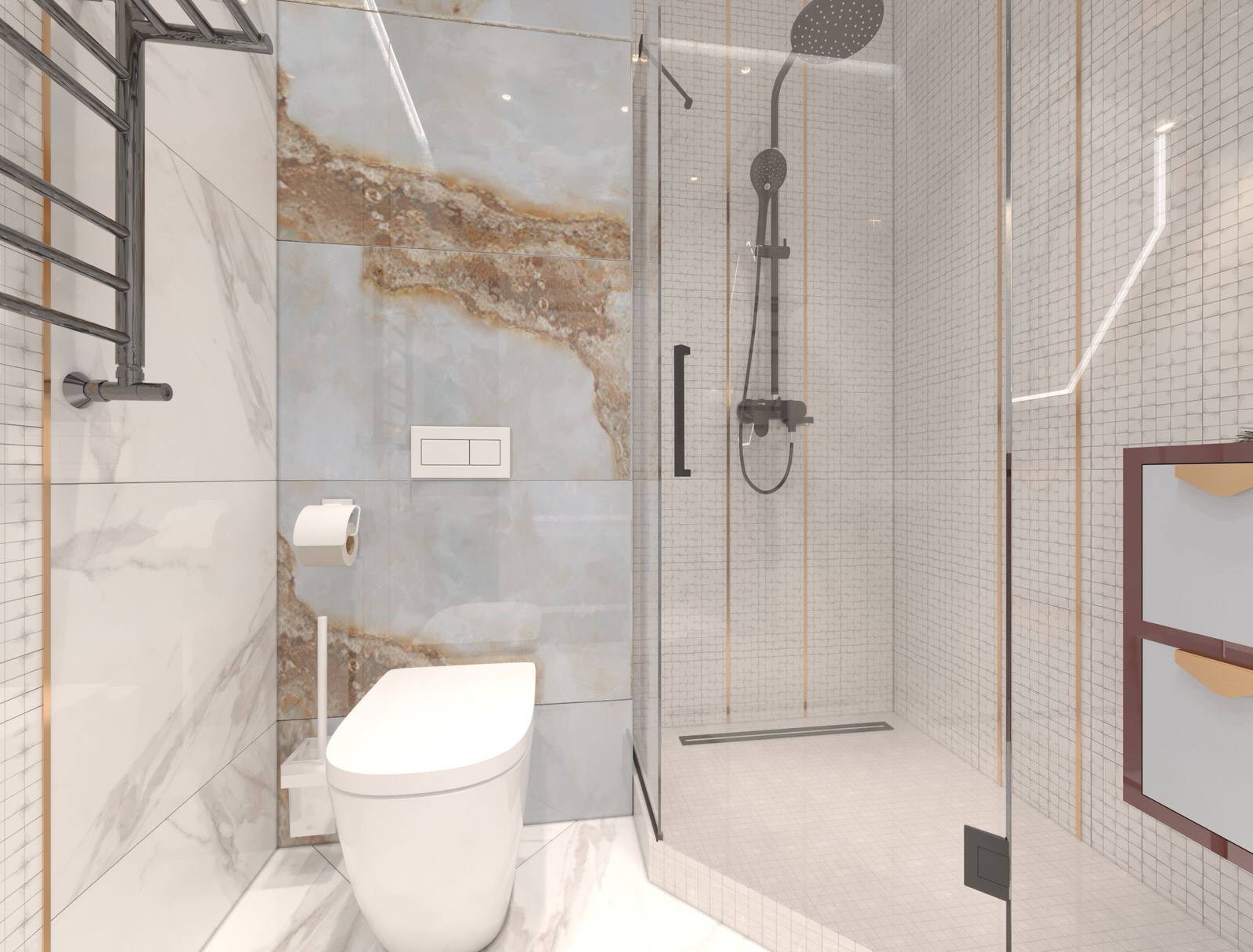 Дизайн-проект  интерьера трехкомнатной квартиры в стиле НЕОклассика