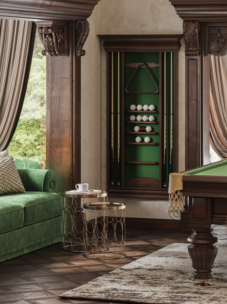 Дизайн бильярдной в частном доме