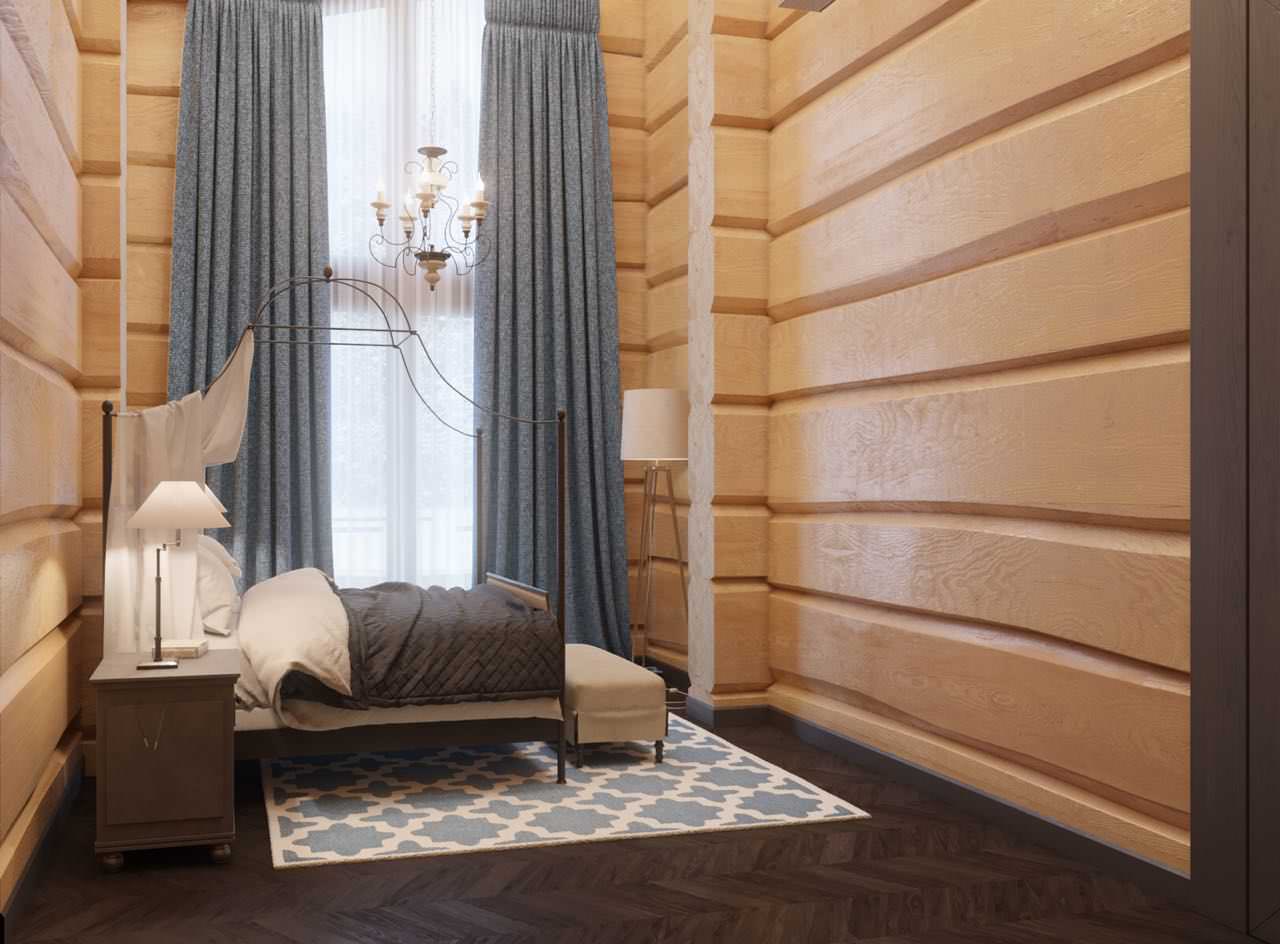 Шале со спа-зоной и бассейном из лафета кедра и бетона