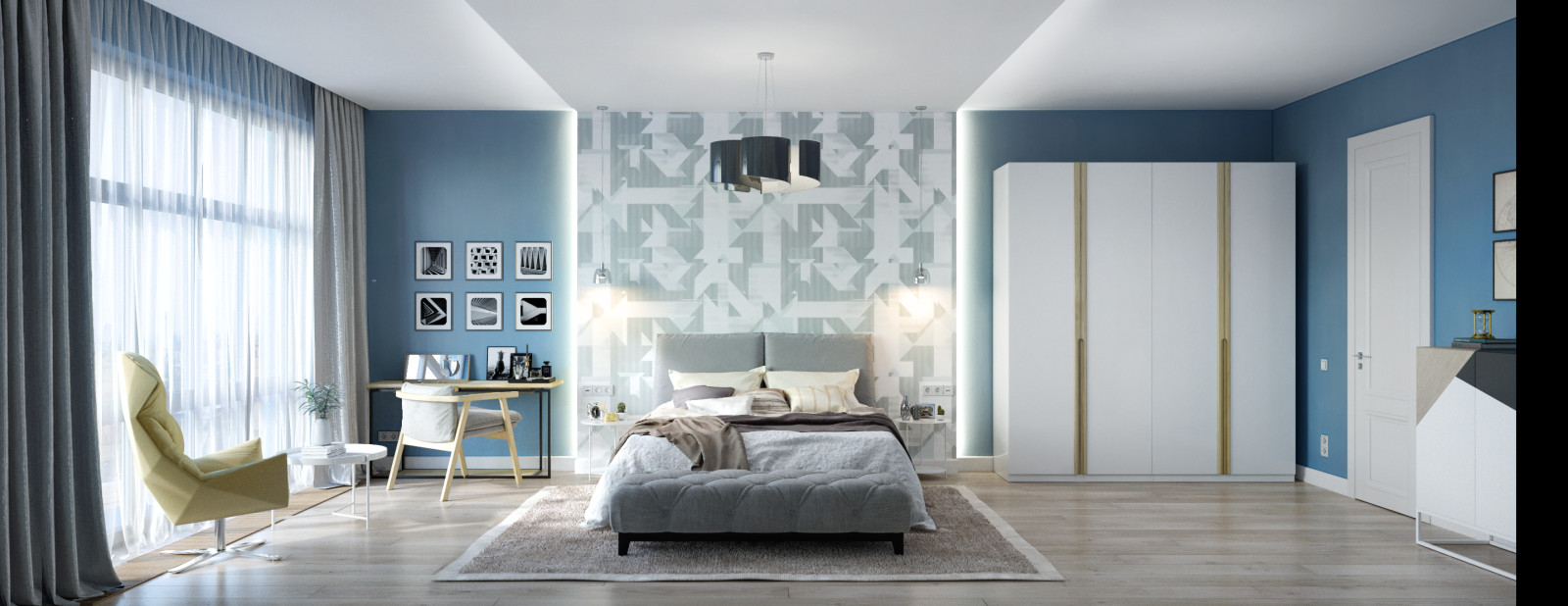 Визуализация спальни "Ребус"