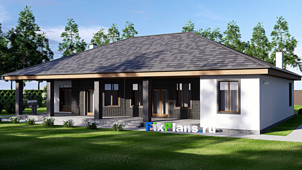 Проект одноэтажного дома 23х20м S286м2 F-17297