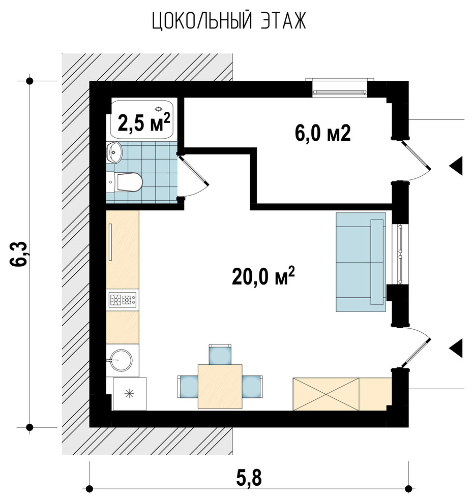 Планировка цокольного этажа
