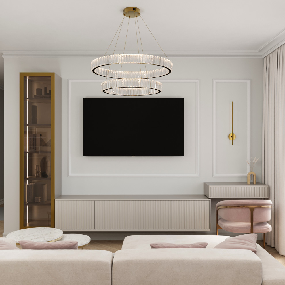 Обложка проекта: Проект квартиры в 99,2 м2 в неоклассике для молодой пары