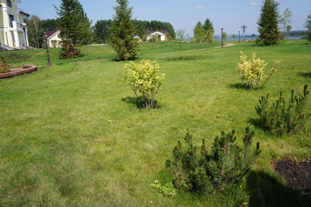 Ландшафтные работы  на частном объекте Сарапки