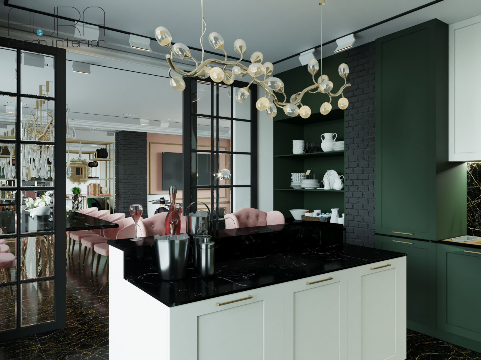 Дизайн кухни гостиной в загородном доме