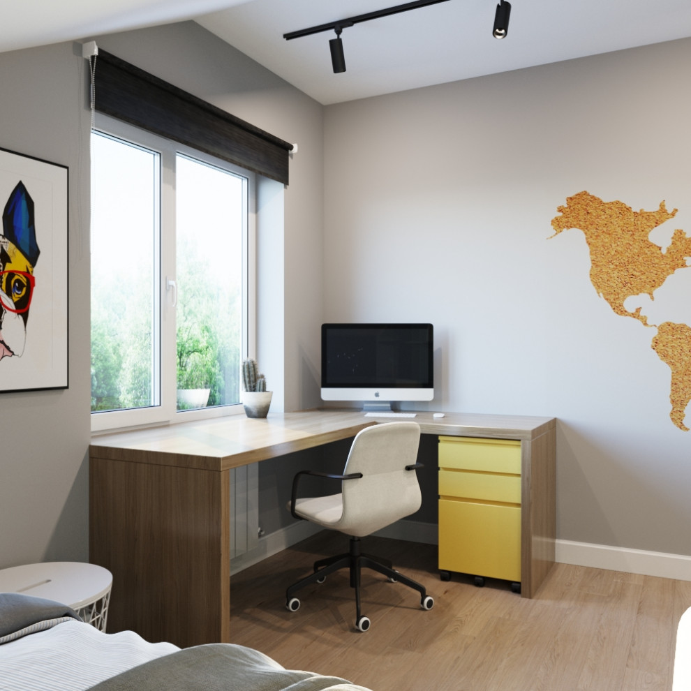 Коттедж с камином, современная классика