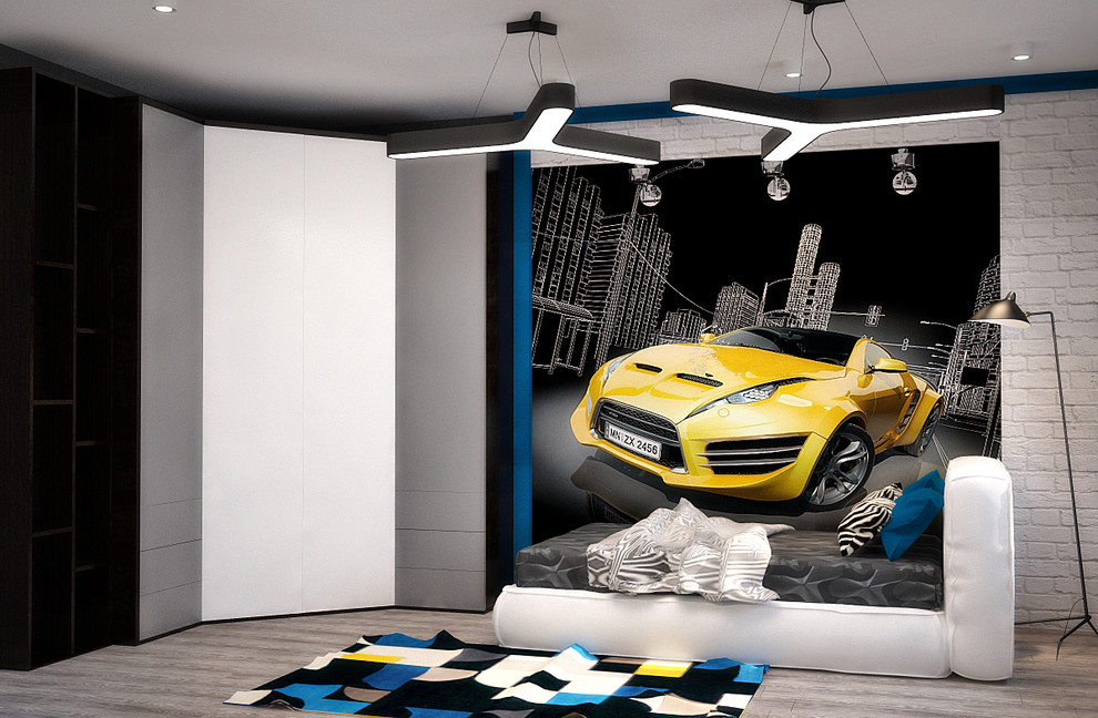 Teen bedroom in high tech style - 3D vizualisation