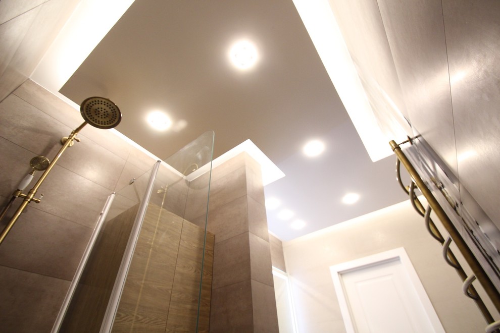 Санузел. Дизайн-проект и готовый результат.