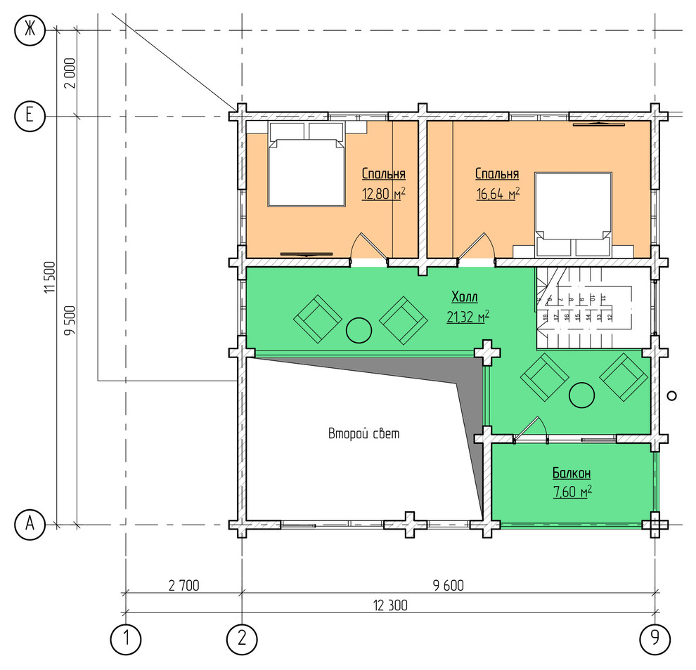 Обложка проекта: Проектирование. Двухэтажный жилой дом из бруса 170 кв.м.