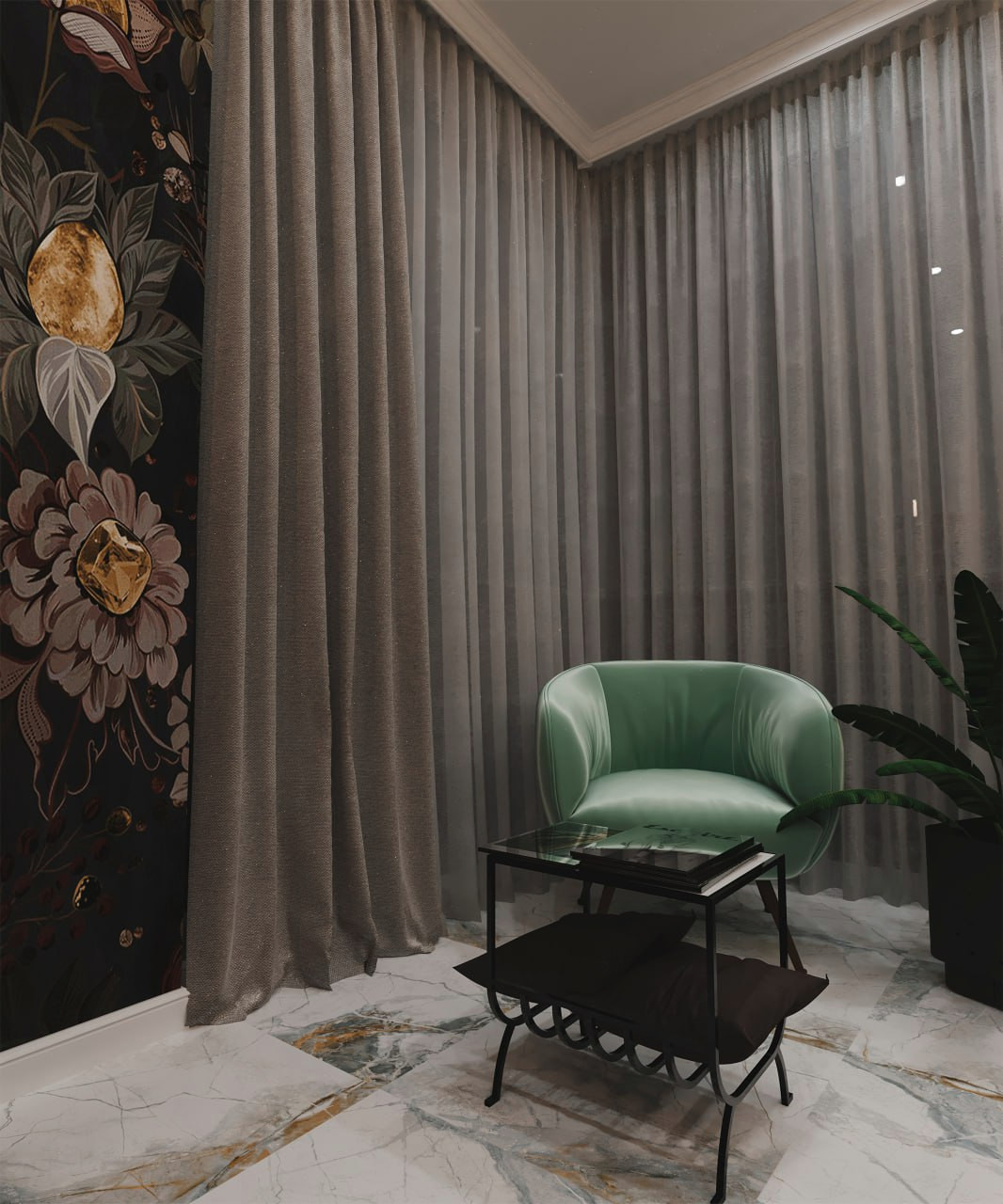 Мягкий интерьер  с деталями.