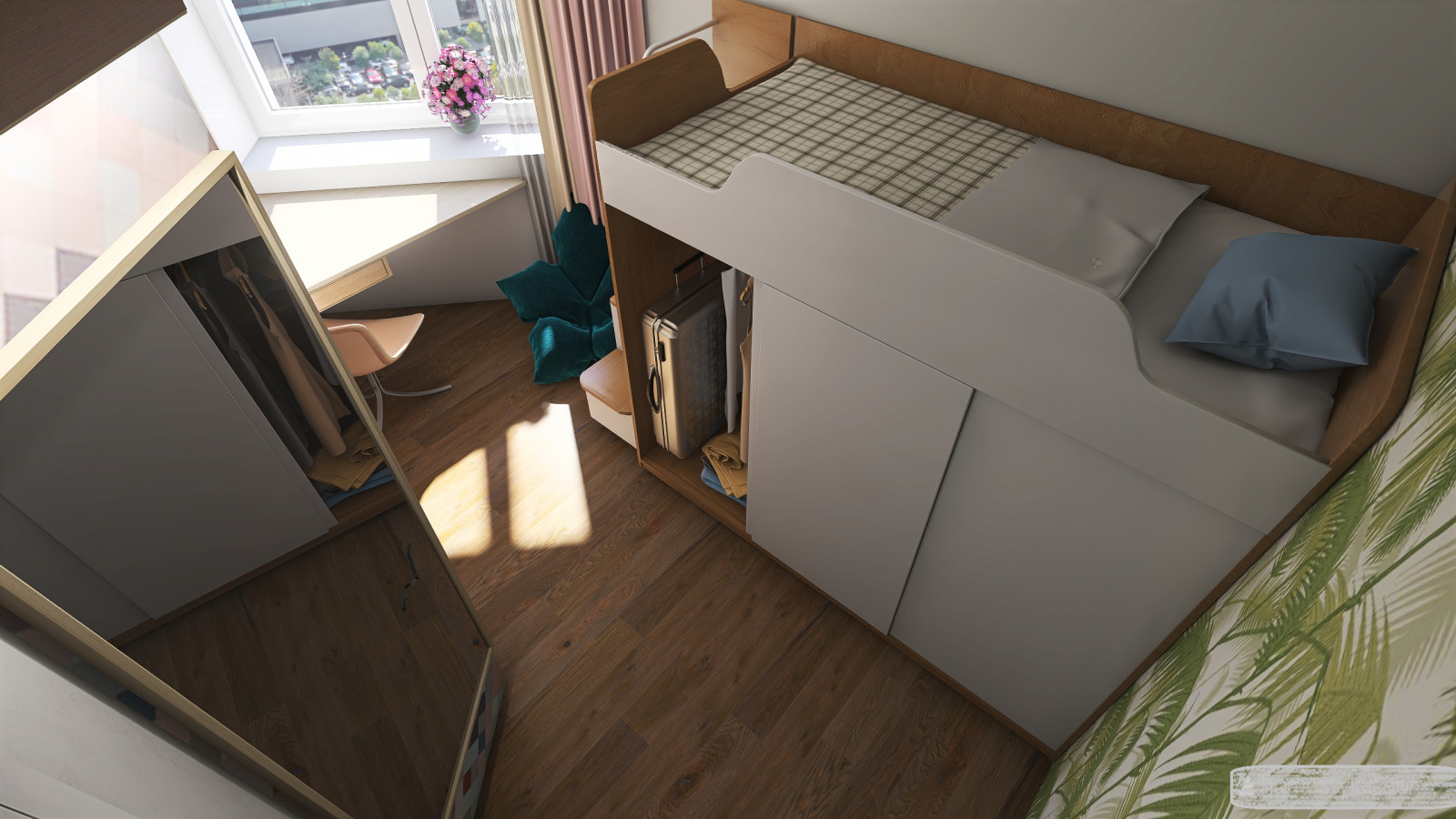 как переделать одну комнату с двумя окнами на две?