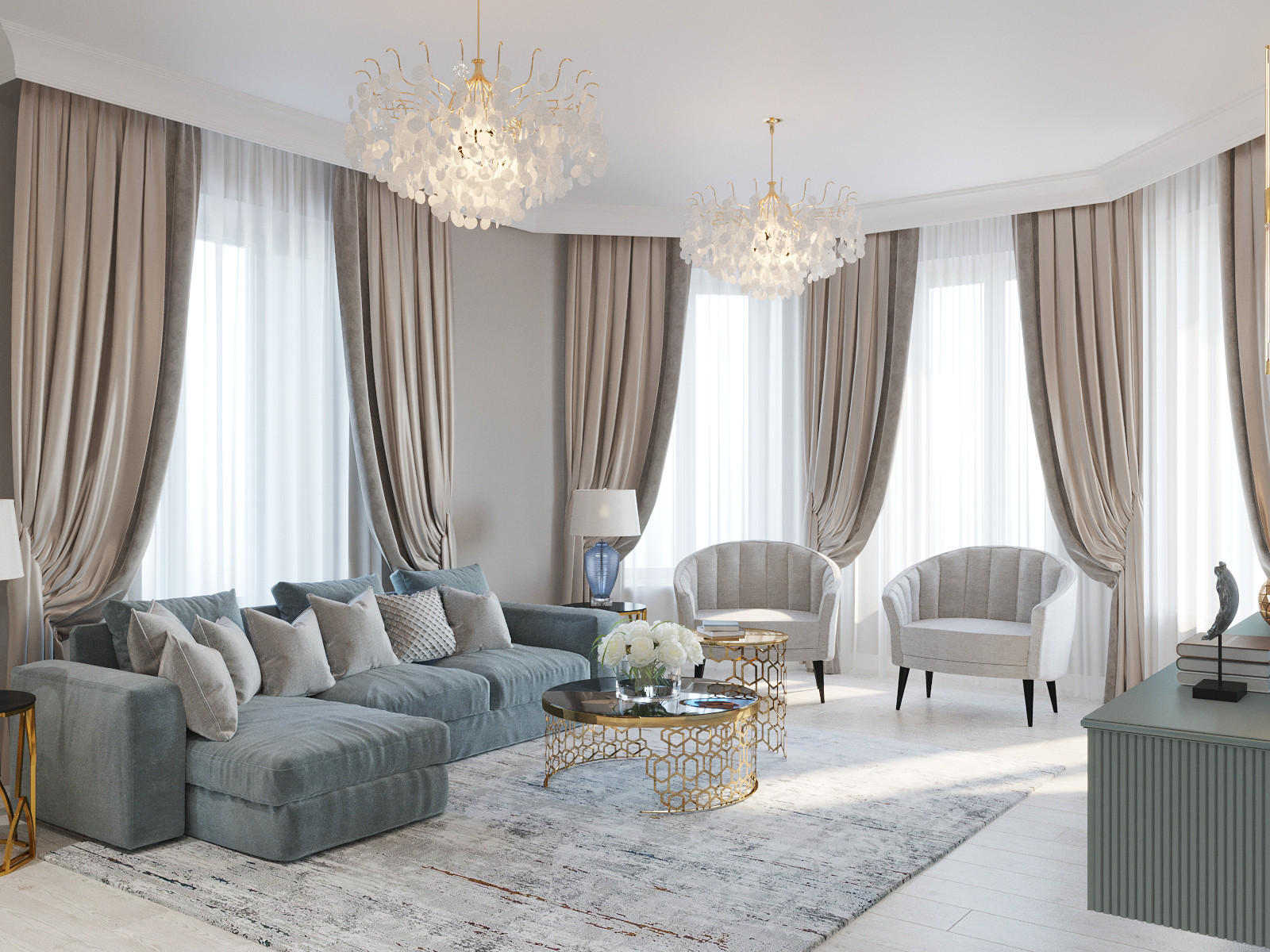 Визуализация гостиной