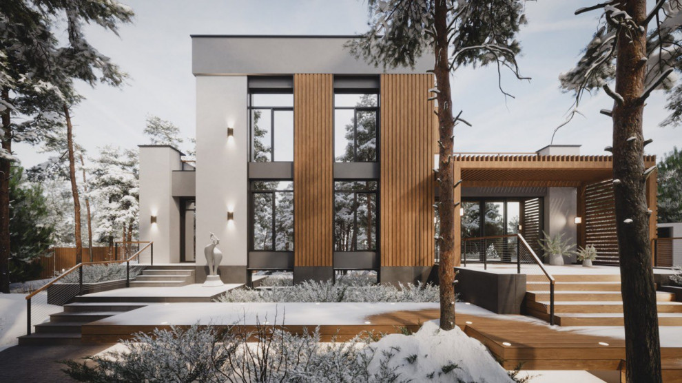 Реконструкция современного дома (зима)