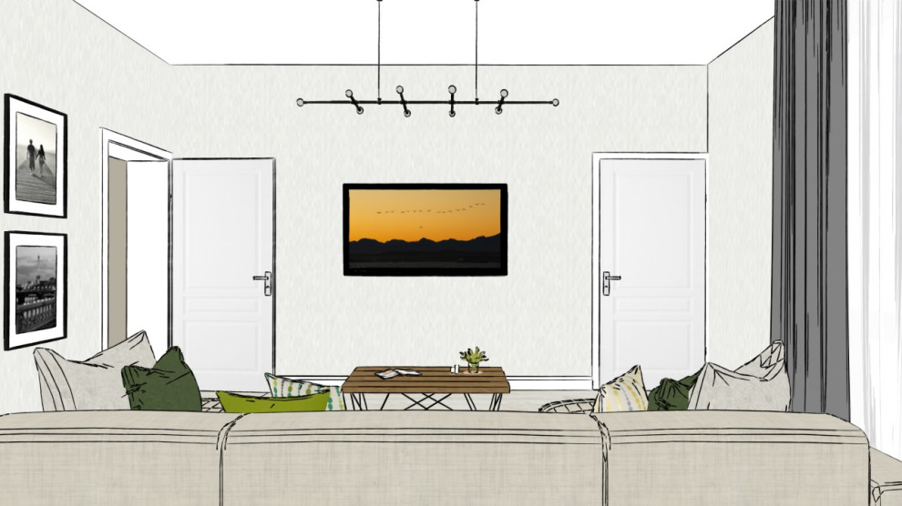 Гостиная (интерьерный скетчинг)