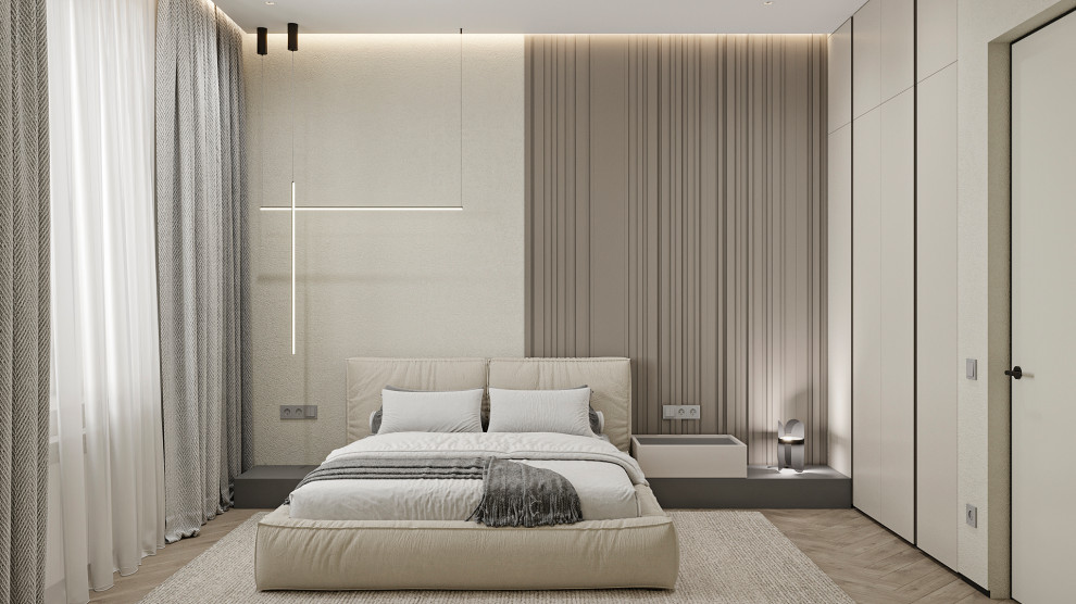 3к студия монохромный интерьер в стиле Современной классики