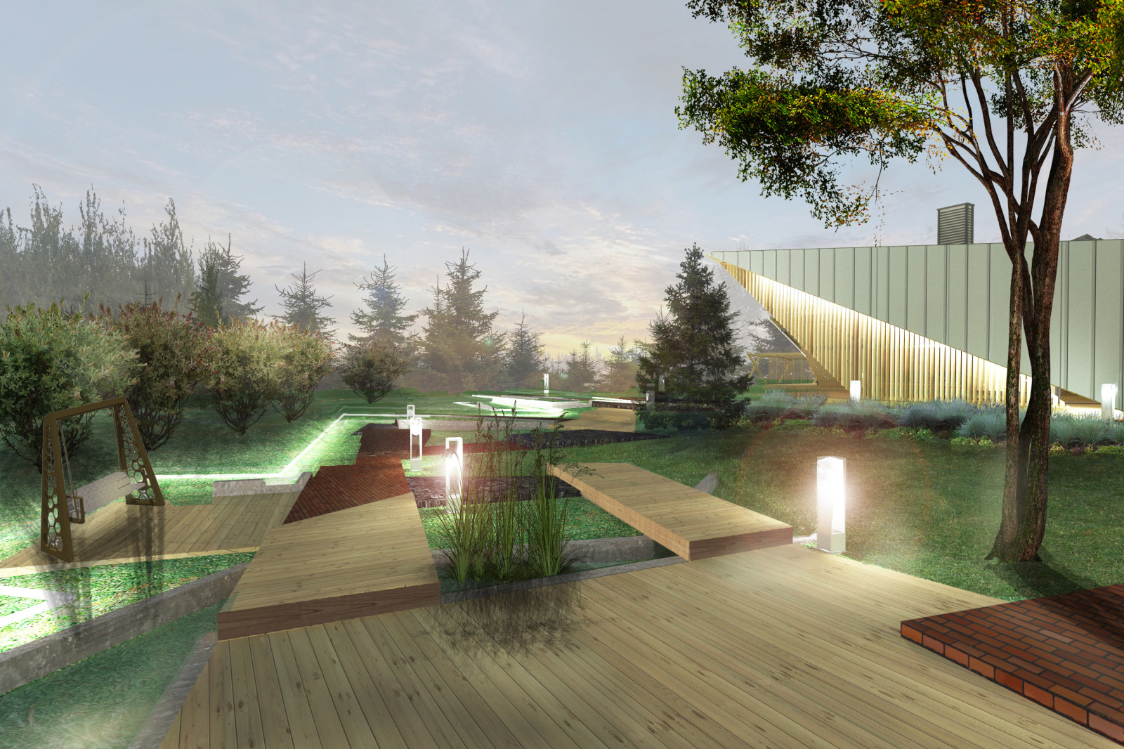 Ландшафт “Проталина” виллы “Заснеженная крона”