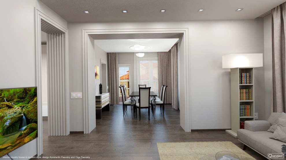 Гостинная загородного дома