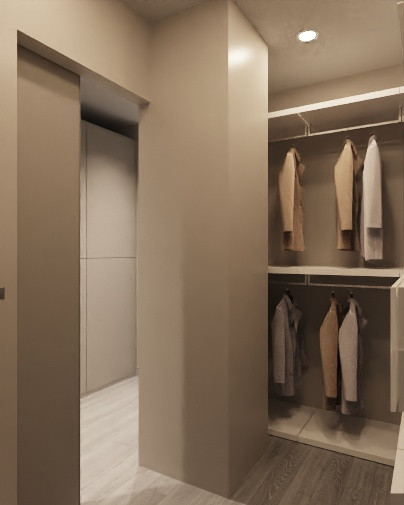 Современная  квартира в серо-белый тонах