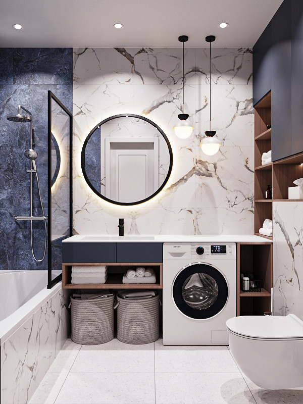 Обложка проекта: Большой санузел в современном стиле