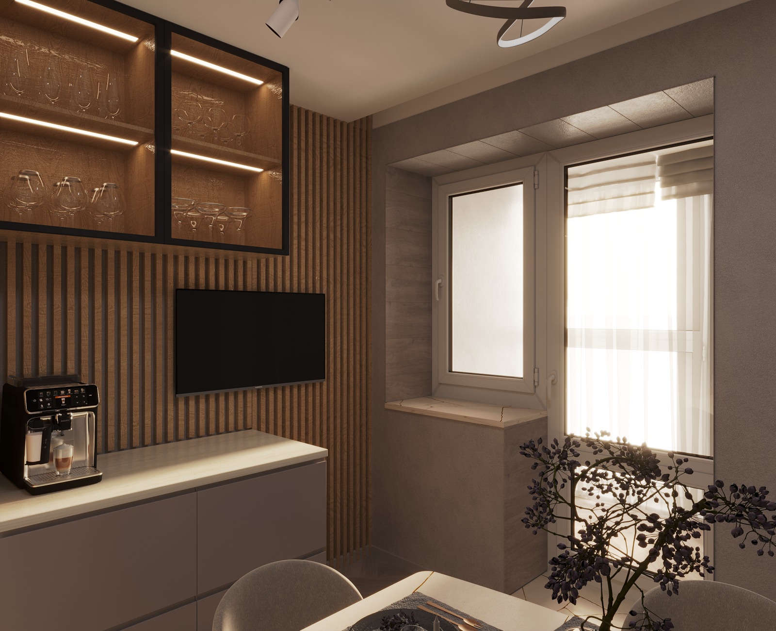 Кухня с золотыми акцентами