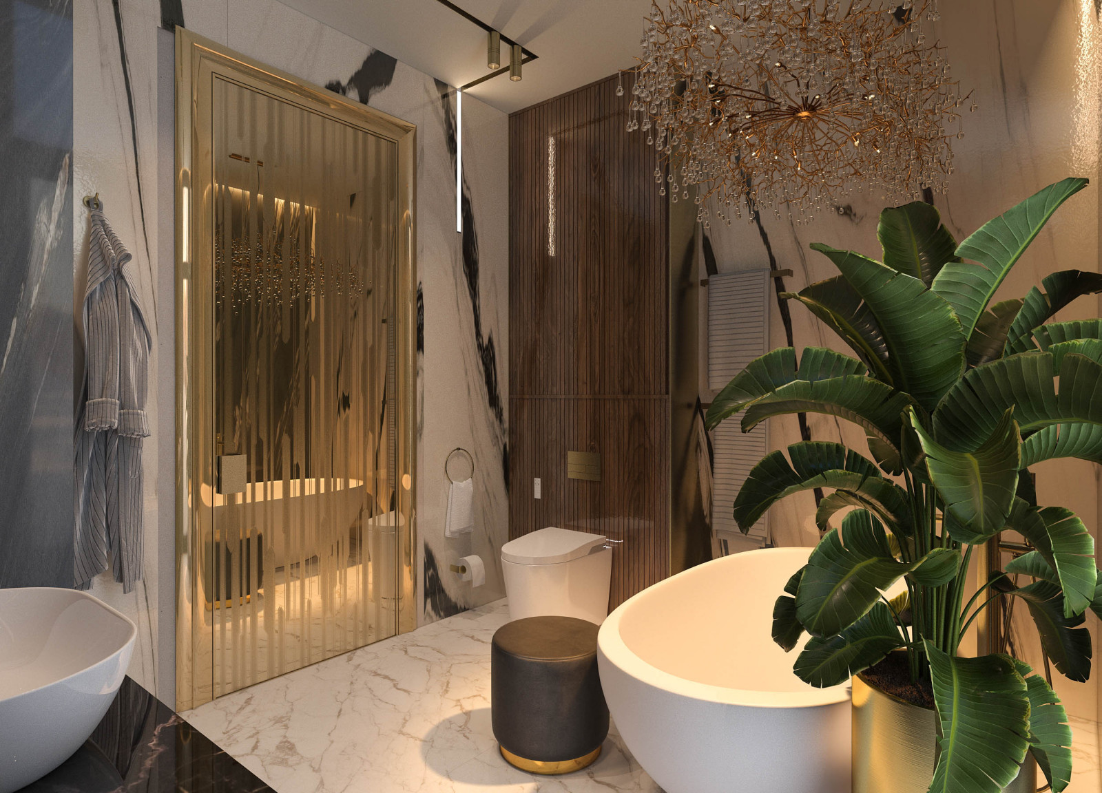 Санузел в проекте загородного дома Mountain House