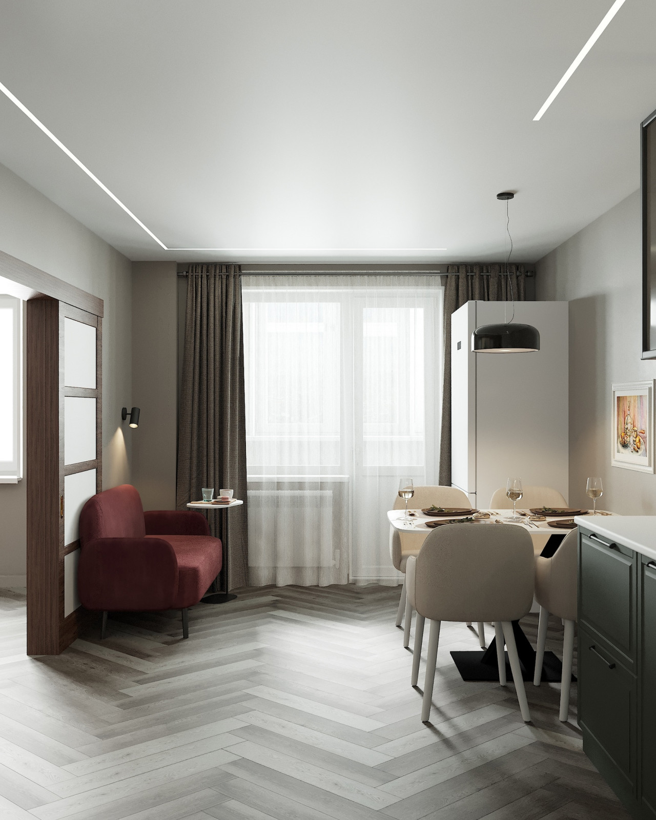 Дизайн кухни с Гжель