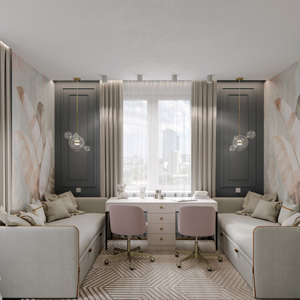 Детская комната в стиле неоклассика ЖК "Родной город"