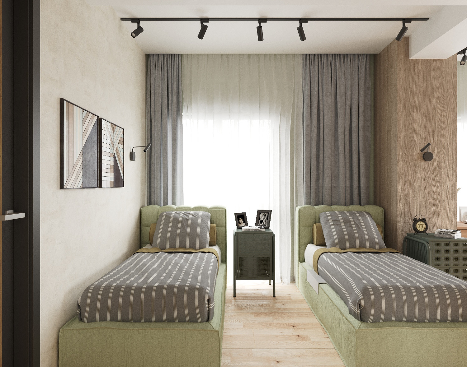 Бохо для девушки с детьми, 105 м2