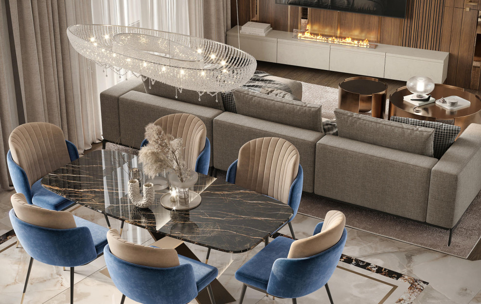 Роскошный дизайн квартиры в стиле современная классика в ЖК "Квартал Лахта парк"