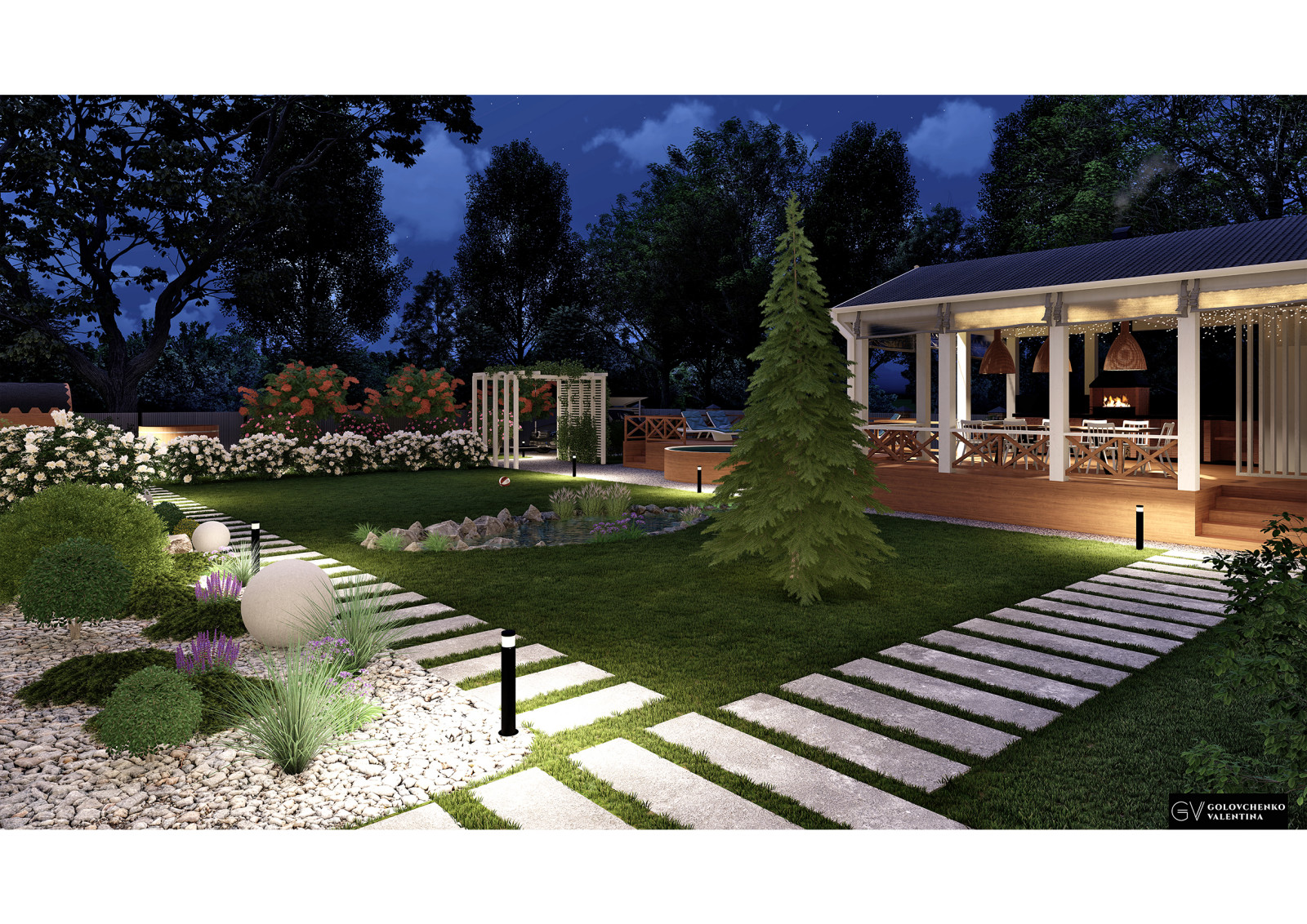 Концептуальный проект ландшафта частного дома