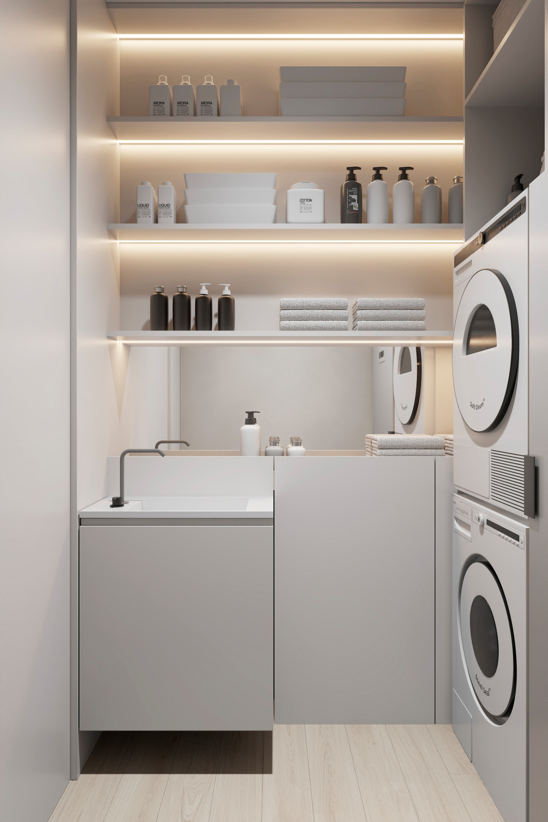 ЖК «Зенит», современный интерьер квартиры, построенный на контрастах