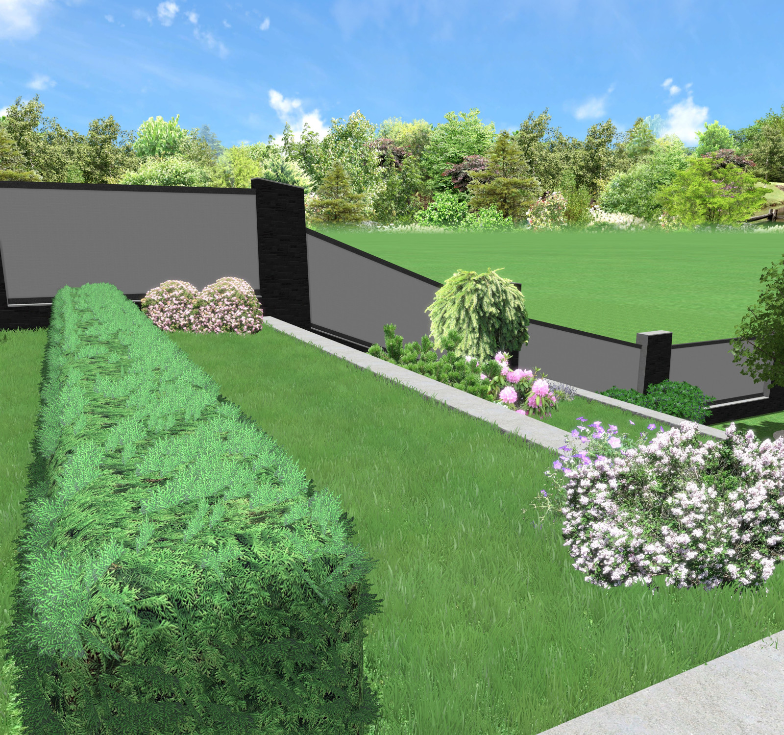 Проект участка с вертикальной планировкой. Подпорные стенки и перепады высот.