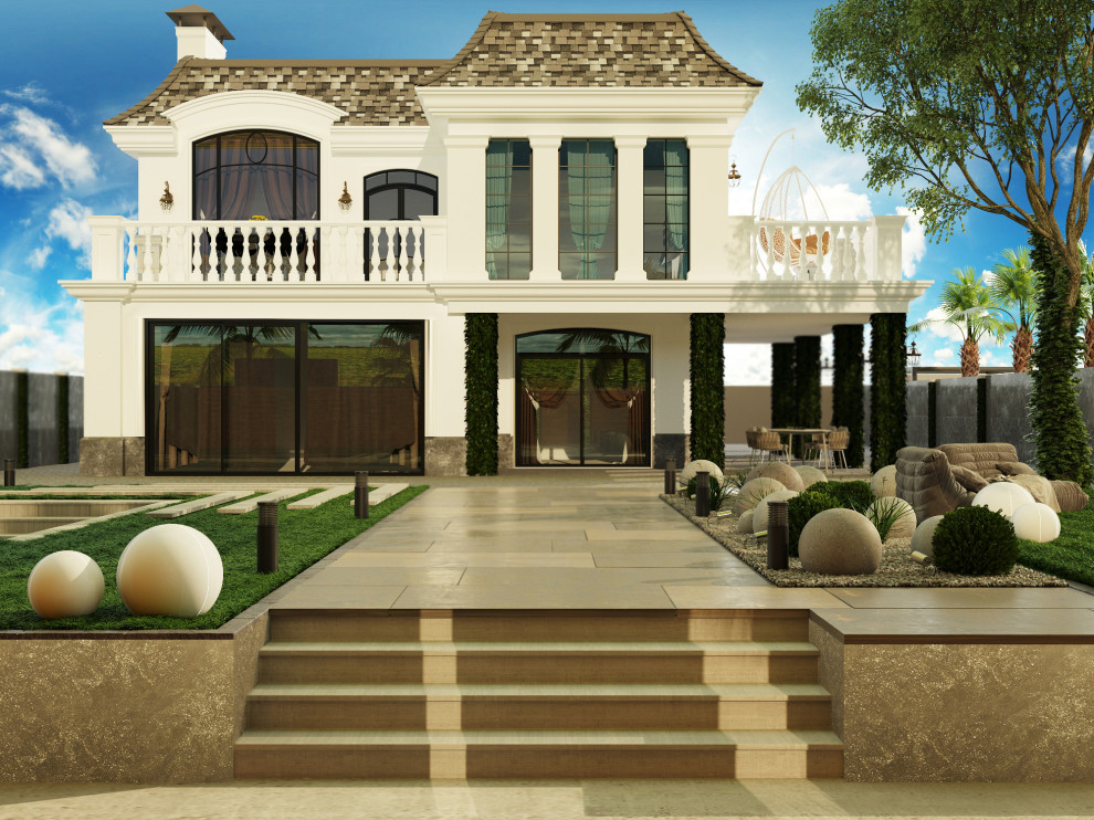 Благоустройство двора 400кв м