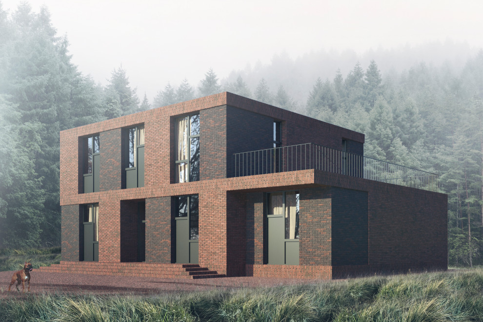 Концепция загородного дома, пример начальной-вариативной стадии проектирования.