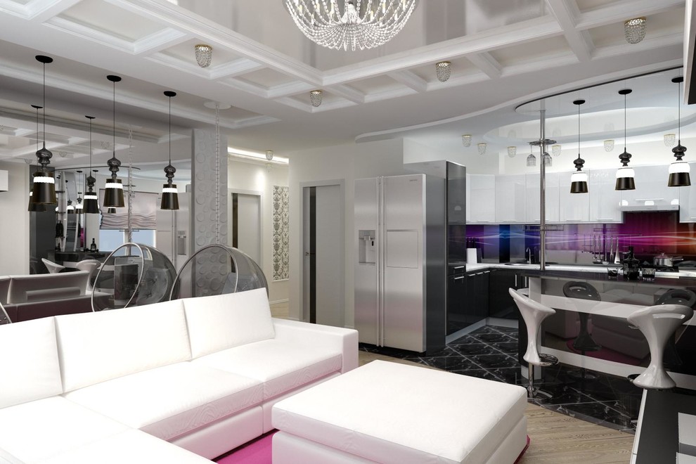 Дизайн современной кухни - гостиной