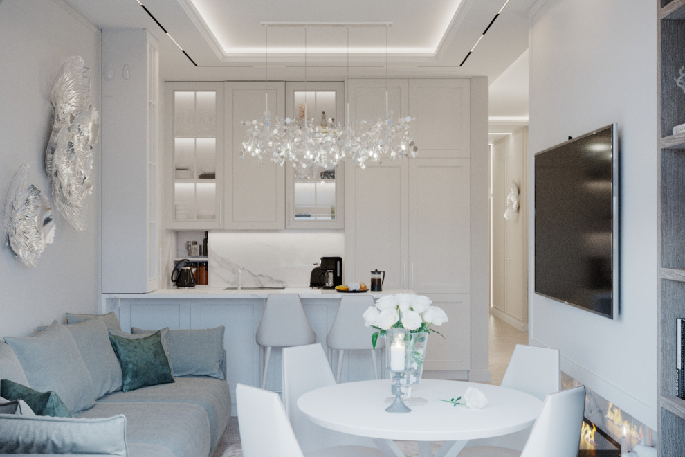 Дизайн проект квартиры в стиле легкая классика ЖК Сердце столицы